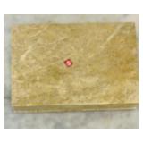 Vintage Vermont Marble Mother of Pearl Inlay Trinket Box from India and Two Vintage Pocket Knives