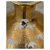 Vintage Fine Porcelain Gold and White Vase from Japan and White Pottery Jug