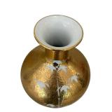 Vintage Fine Porcelain Gold and White Vase from Japan and White Pottery Jug