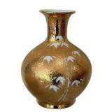 Vintage Fine Porcelain Gold and White Vase from Japan and White Pottery Jug