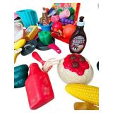 Hours of Fun! Large Lot of Play Food, Cash Register, Baskets, Toaster and Blender