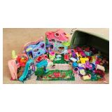 Large Bin of Littlest Pet Shop Houses, Playmat and Accessories