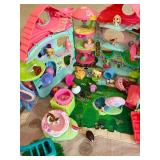 Large Bin of Littlest Pet Shop Houses, Playmat and Accessories