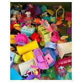Large Bin of Littlest Pet Shop Houses, Playmat and Accessories