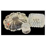 Vintage Glass and Crystal Items including Salt & Pepper Shakers, Trinkets and More