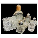 Vintage Glass and Crystal Items including Salt & Pepper Shakers, Trinkets and More