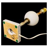 Vintage White Hobnail Lamp with New Shade