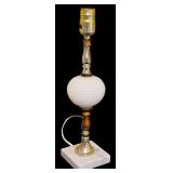 Vintage White Hobnail Lamp with New Shade