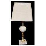 Vintage White Hobnail Lamp with New Shade