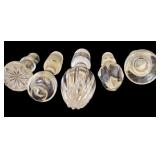 Beautiful Vintage Crystal and Glass Items including Cordial Glasses, Wine Stoppers, Candle Holder and More