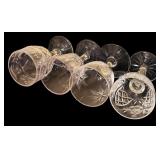 Beautiful Vintage Crystal and Glass Items including Cordial Glasses, Wine Stoppers, Candle Holder and More