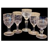 Beautiful Vintage Crystal and Glass Items including Cordial Glasses, Wine Stoppers, Candle Holder and More