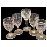 Beautiful Vintage Crystal and Glass Items including Cordial Glasses, Wine Stoppers, Candle Holder and More