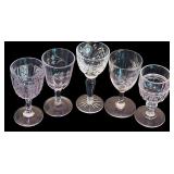 Beautiful Vintage Crystal and Glass Items including Cordial Glasses, Wine Stoppers, Candle Holder and More