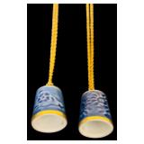 Lot of New Cufflinks in Multiple Styles and Vintage Porcelain Thimbles from BBG Bing & Grondahl Copenhagen (Necklace)