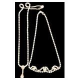 Six Vintage Costume Rhinestone Necklaces