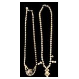 Six Vintage Costume Rhinestone Necklaces