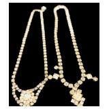 Six Vintage Costume Rhinestone Necklaces