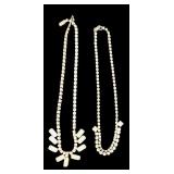 Six Vintage Costume Rhinestone Necklaces