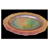 Vintage Handpainted Floral Glass Tidbit or Sandwich Tray Colorful Flowers & Vintage Marigold Federal Glass Normandie Platter