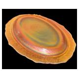 Vintage Handpainted Floral Glass Tidbit or Sandwich Tray Colorful Flowers & Vintage Marigold Federal Glass Normandie Platter