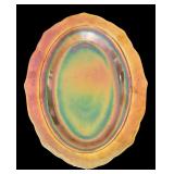 Vintage Handpainted Floral Glass Tidbit or Sandwich Tray Colorful Flowers & Vintage Marigold Federal Glass Normandie Platter