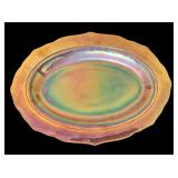 Vintage Handpainted Floral Glass Tidbit or Sandwich Tray Colorful Flowers & Vintage Marigold Federal Glass Normandie Platter