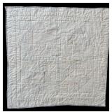 Small Square Quilt with Flowers / Lap Quilt