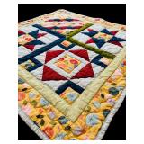 Small Square Quilt with Flowers / Lap Quilt