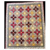 Lovely Quilt with Muted Colors Diamond Pattern