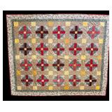 Lovely Quilt with Muted Colors Diamond Pattern