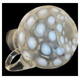 Vintage White Opalescent Glass Coin Dot Syrup Pitcher, Vintage Anchor Hocking Moonstone Hobnail Three-way Divided Serving Dish and Bowl