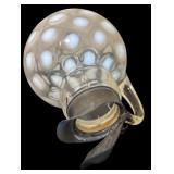 Vintage White Opalescent Glass Coin Dot Syrup Pitcher, Vintage Anchor Hocking Moonstone Hobnail Three-way Divided Serving Dish and Bowl