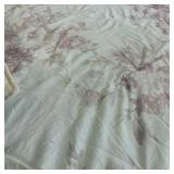 Beautiful 100% Cotton Queen Size Pottery Barn White and Pink Floral Design Comforter and Shams Set