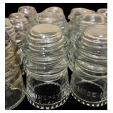 Large Lot of Clear and Green Vintage Hemingray Glass Insulators