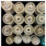 Large Lot of Clear and Green Vintage Hemingray Glass Insulators