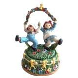 San Francisco Music Box Company / "Play Mates" Ragged Andy and Ann with Flowers