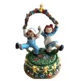 San Francisco Music Box Company / "Play Mates" Ragged Andy and Ann with Flowers