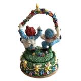 San Francisco Music Box Company / "Play Mates" Ragged Andy and Ann with Flowers