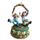 San Francisco Music Box Company / "Play Mates" Ragged Andy and Ann with Flowers