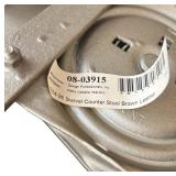 Two Swivel Brown Leather and Metal Base Counter Stools by Isabella Interiors