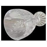 Vintage Lots of Cristal de Flandre France, Vases and Etched Holiday Wine Glasses