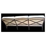 Outdoor Sofa with Tan Cushions and Decorative Pillows