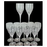 Vintage Beautiful Glass and Etched Stemware and Glass Beverage Pitcher