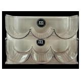 M Design Stackable Plastic Water Bottle and Wine Rack, Designed for Refrigerator or Pantry Use