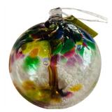 New Four Kitras Art Glass Spheres Tree of Enchantment Seasons including Spring, Summer, Autumn and Winter