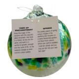 New Four Kitras Art Glass Spheres Tree of Enchantment Seasons including Spring, Summer, Autumn and Winter