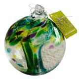 New Four Kitras Art Glass Spheres Tree of Enchantment Seasons including Spring, Summer, Autumn and Winter