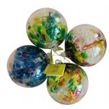 New Four Kitras Art Glass Spheres Tree of Enchantment Seasons including Spring, Summer, Autumn and Winter