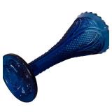 Vintage Cobalt Blue Glass including Shirley Temple Bowl and Pitcher Set, Juice Pitcher and More